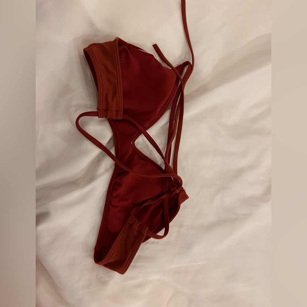 Roxy Small Burnt Orange Triangle Bikini - image 2
